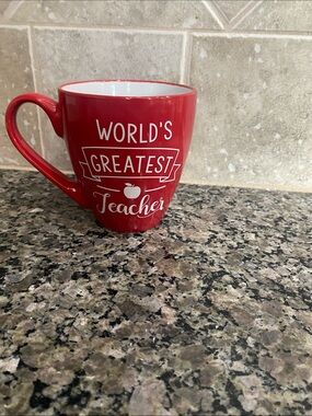World's Greatest Teacher Red Ceramic Mug